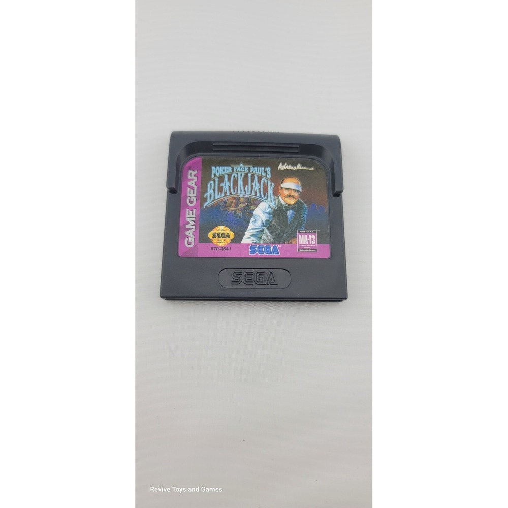 Poker Face Paul's Blackjack (Sega Game Gear 1992) Game Only Tested Working Great